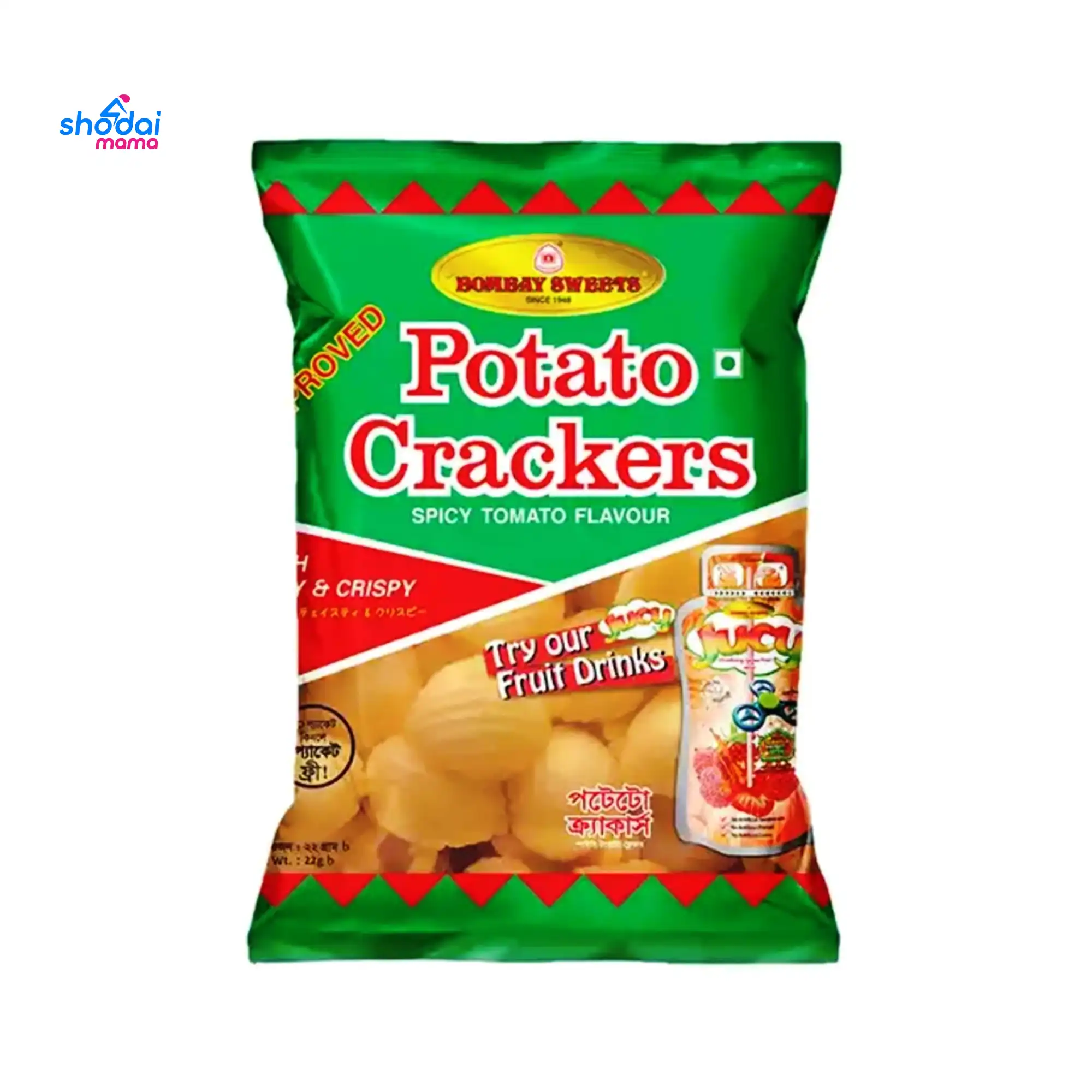 Bombay Sweets Potato Crackers Spicy Flavour 15gm